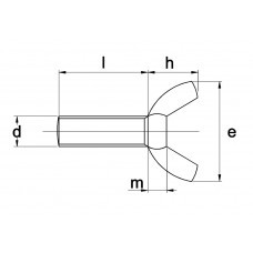 VLEUGELSCHROEF VERZINKT D316 M8X25