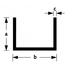 U-PROFIEL ALUMINIUM 15X25X15X2MM PER METER