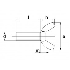 VLEUGELSCHROEF VERZINKT M8X40 @