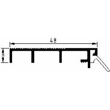 DORPELSTRIP ALUMINIUM RUBBER 807N.AR GEBOORD PER METER #