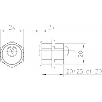 AUTOMAATCILINDER CORBIN 20MM