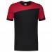 T-SHIRT TRICORP BICOLOR NADEN ZWART ROOD L