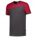 T-SHIRT TRICORP BICOLOR NADEN DONKER GRIJS ROOD XL