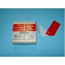 AFZETBAND ROOD/WIT 80 MM X 500 METER
