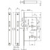 SCHUIFDEURSLOT LIPS DM60MM, WC72MM, KRUKGAT 8MM, VOORPLAAT RVS 24X235MM RECHTHOEKIG #